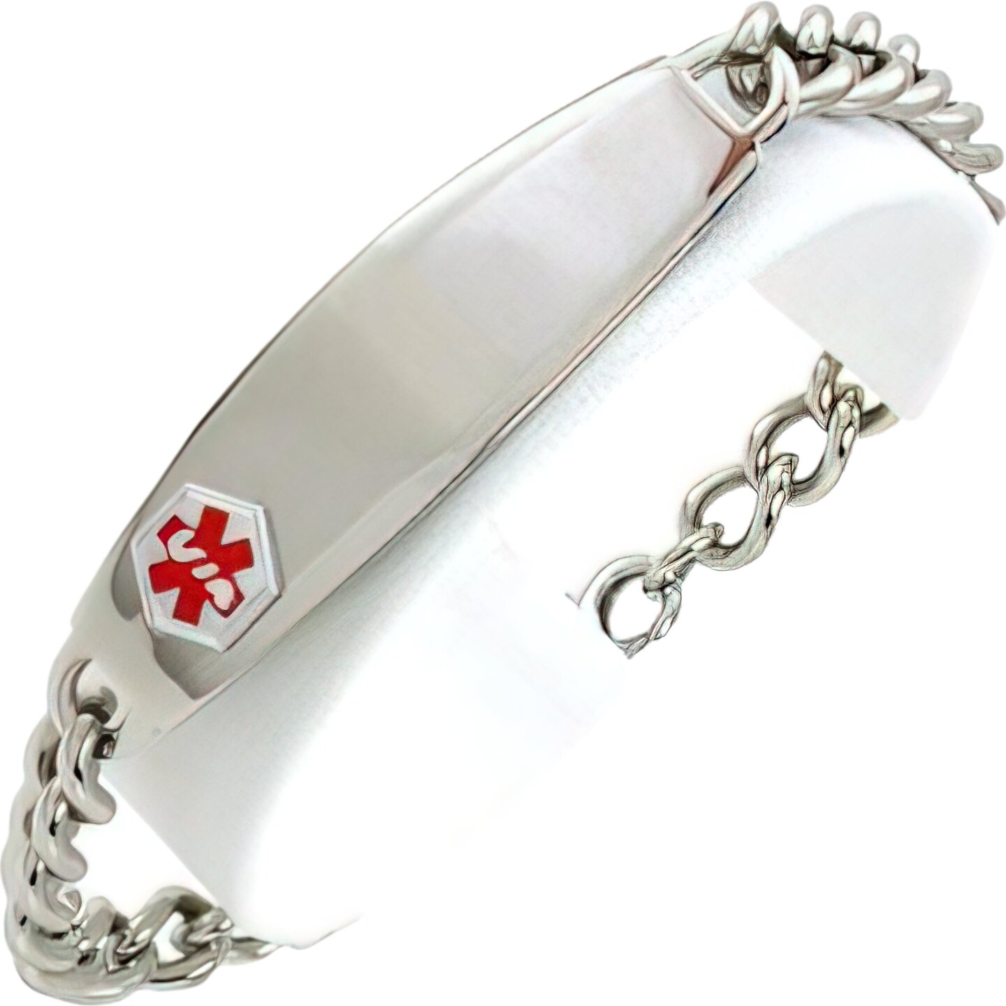 Stainless Steel & Yellow Metal 8" Medical ID Bracelet Emergency Info Kit 2 Pcs