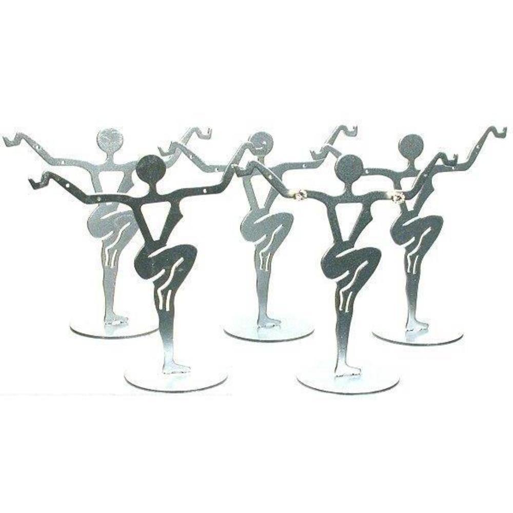 6 Silver Metal Earring Dancer Jewelry Showcase Display Stands 3.25&#x22;