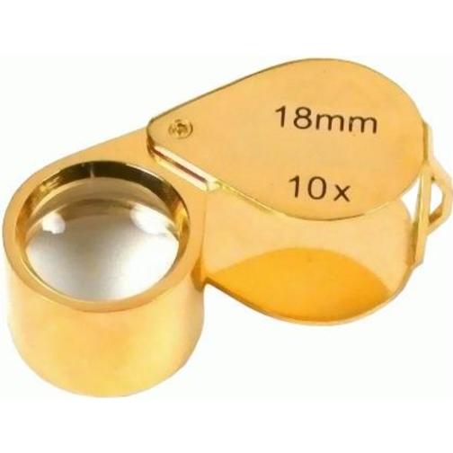 10X 18mm ROUND LOUPE Gold Plated