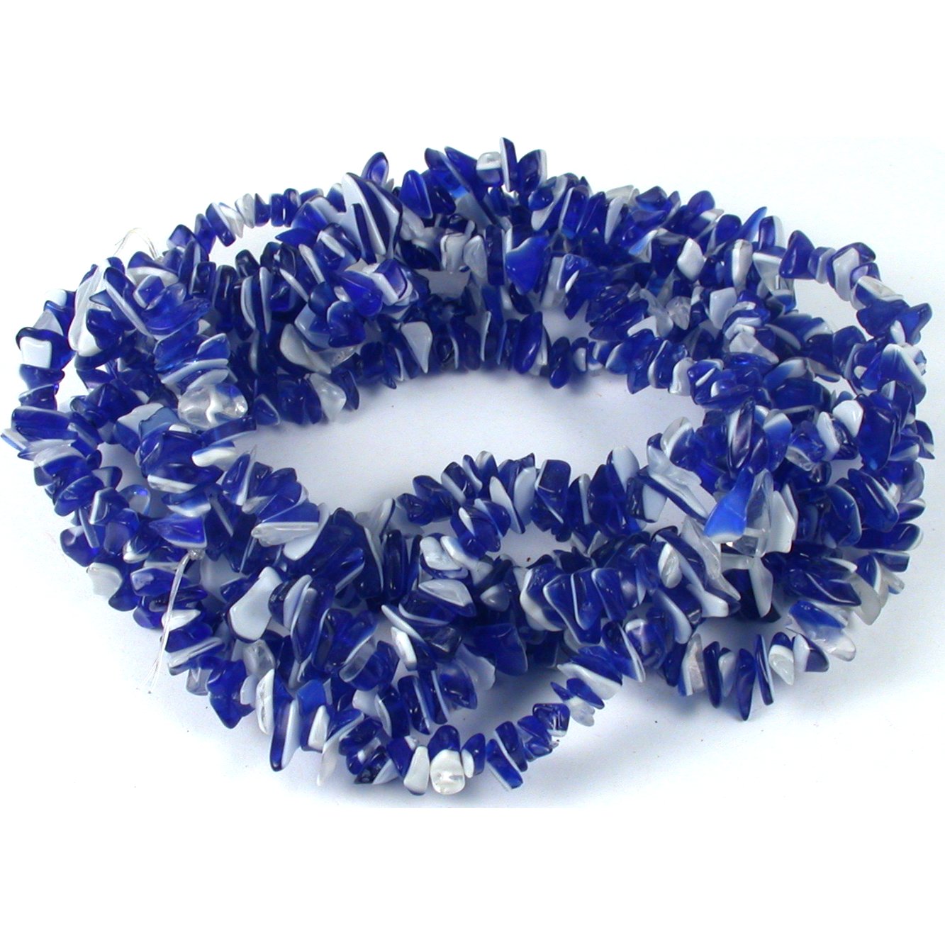 Blue White Chip Glass Beads Jewelry Beading 2 34" Str Michaels