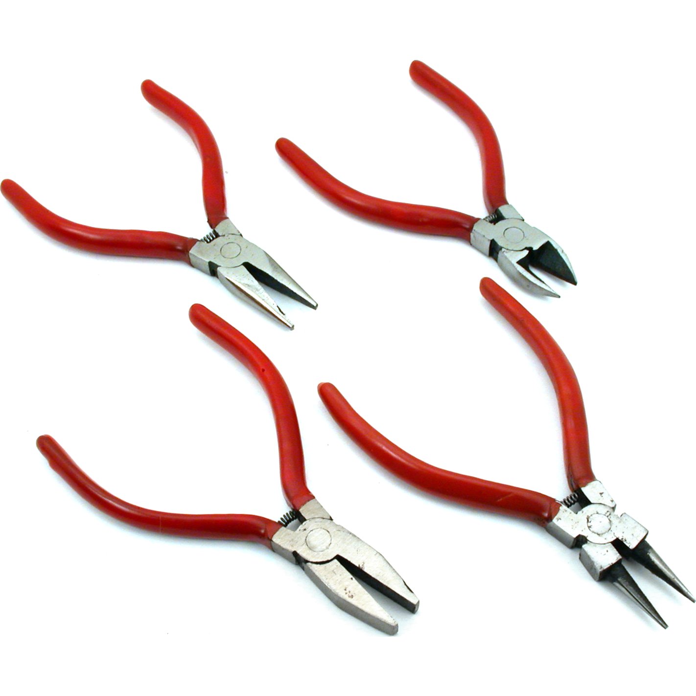 4 Flat Bent Round Chain Nose Pliers Beading Cutters