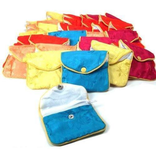 36 Jewelry Chinese Silk Pouches Chain Gift Display 3.5"