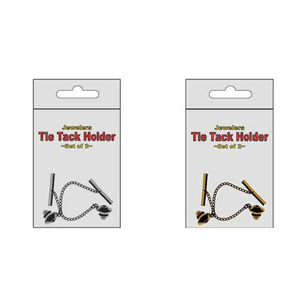 Gold &#x26; Silver Tone Tie Tack Holders Kit 4 Pcs