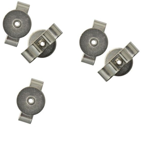 Nickel Plated Round Bolo Backs 1/2&#x22;, Pack of 5