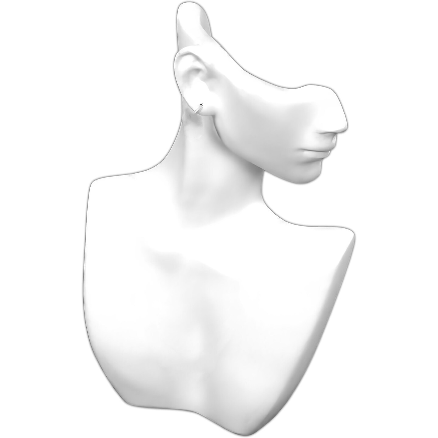 Necklace Earring Bust White Showcase Jewelry Display