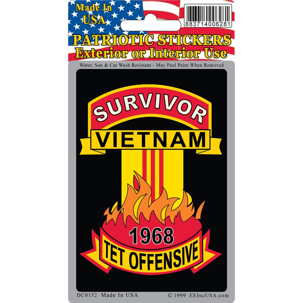 US Military Armed Forces Sticker Decal - Vietnam War - Tet Offensive Survivor 1968