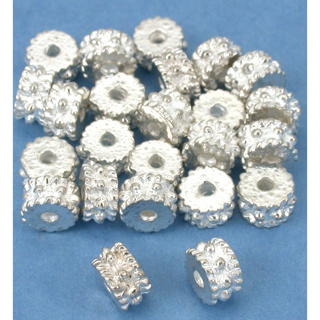 Bali Rondelle Spacer Beads Silver Plated 4mm Approx 25