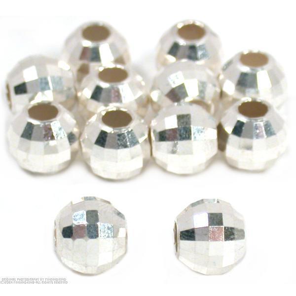 12 Mirror Beads Silver Faceted Beading Stringing 8mm Michaels