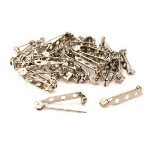 36 Bar Pin Backs Nickel Plated Broaches Badges Parts