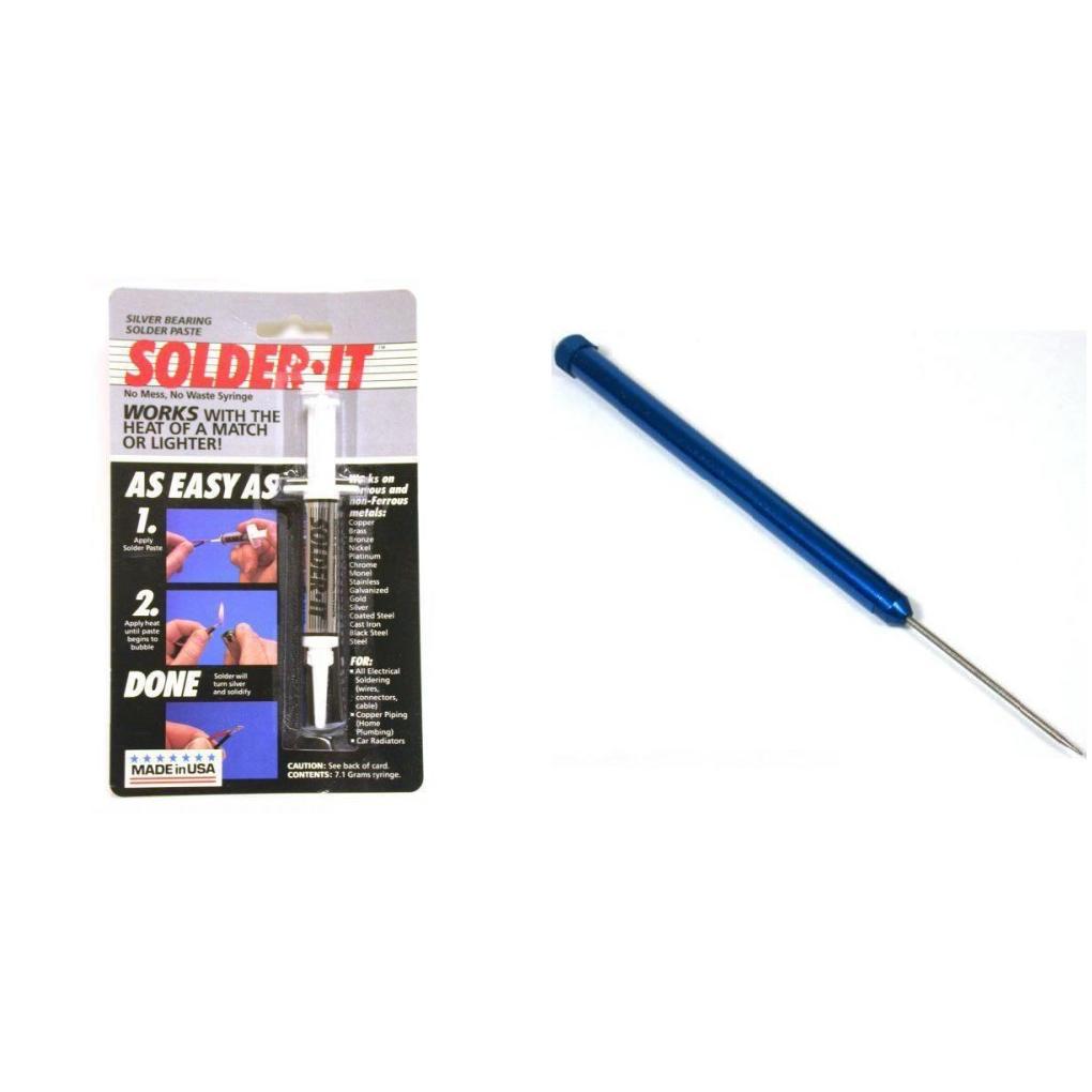 Silver Bearing Solder Paste &#x26; Titanium Soldering Pick Metal Repairs Kit 2 Pcs