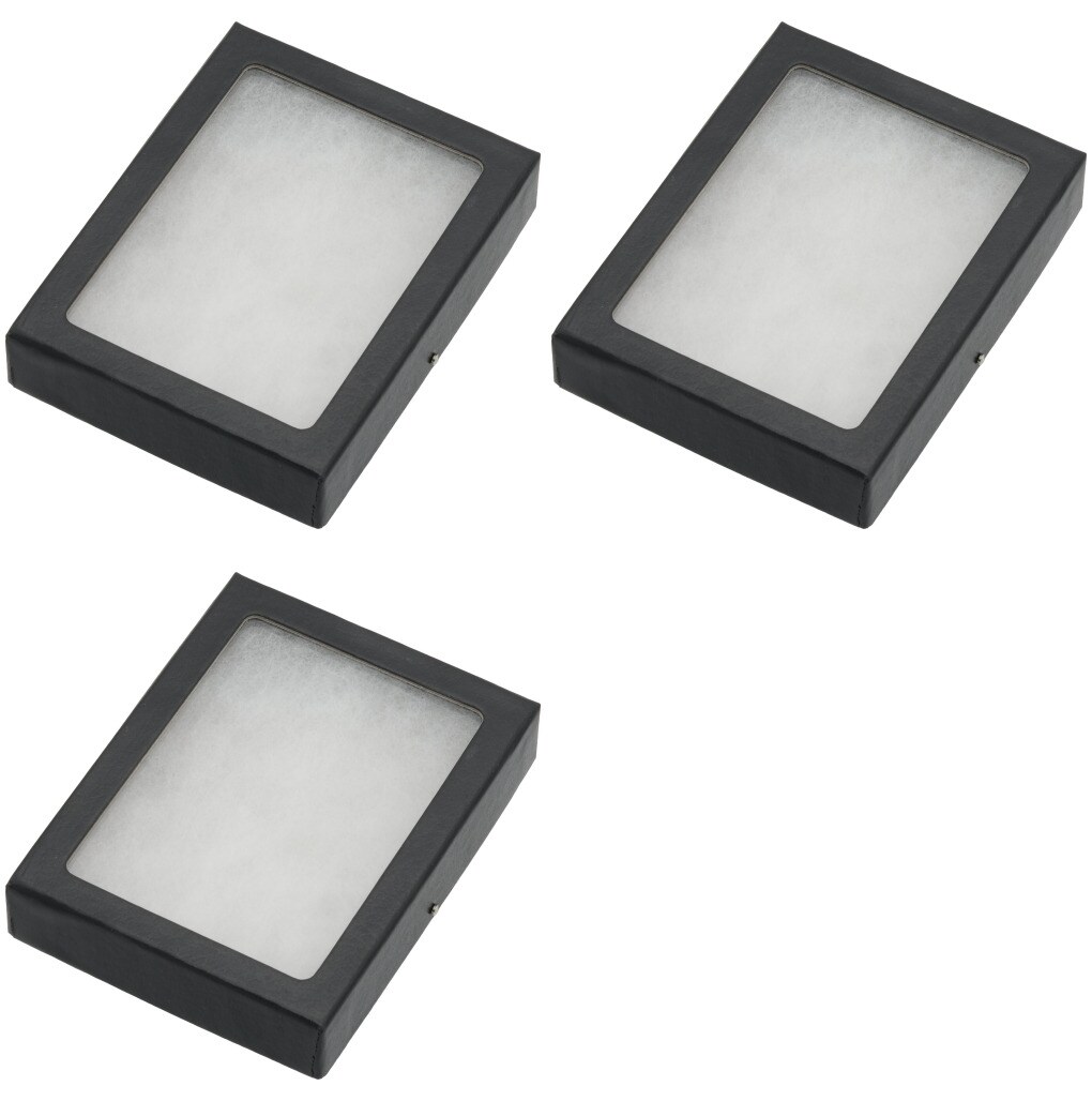 Display Cases Mount Frame Case with Glass Top 3 1/2" x 2" x 3/4" Pack of 3