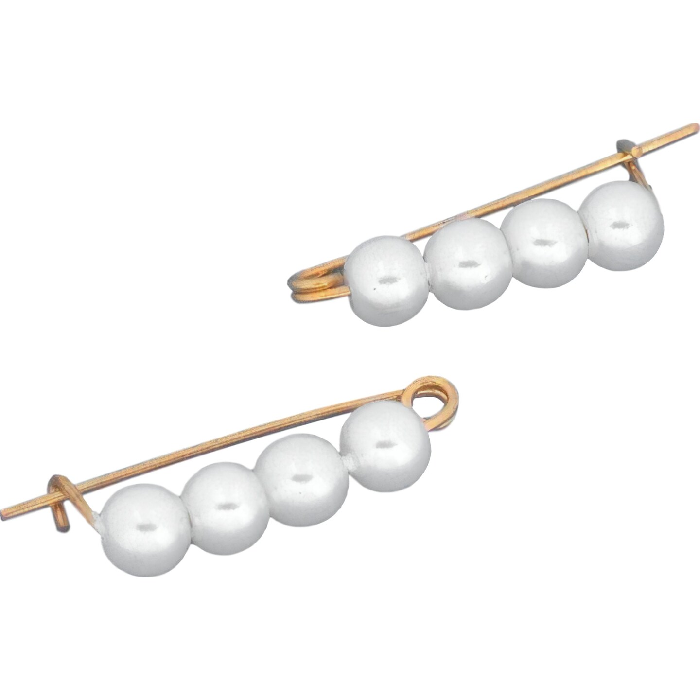2 Pearl Enhancer Bead Shortening Clasps Gold Parts with Imitation Pearls