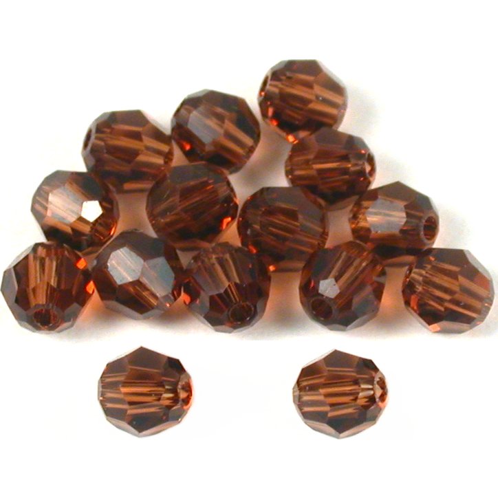 15 Smoke Topaz Round Swarovski Crystal Beads 5000 4mm