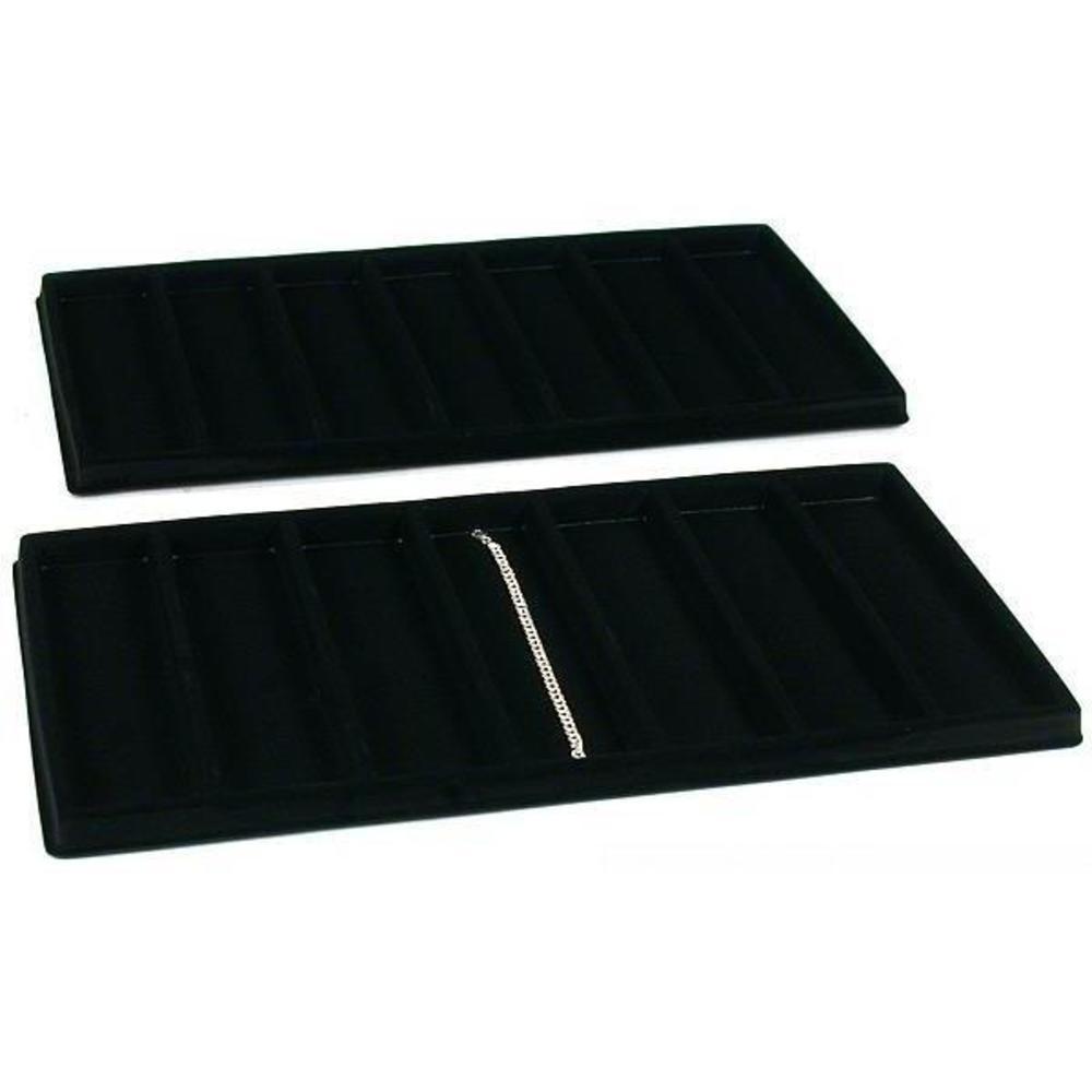 2 Black 7 Slot Bracelet Watch Display Tray Inserts Showcase Units