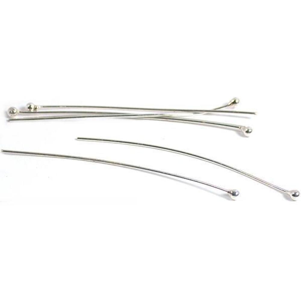 6 Head Pins Sterling Silver Hat Stick Pin Jewelry 25Ga