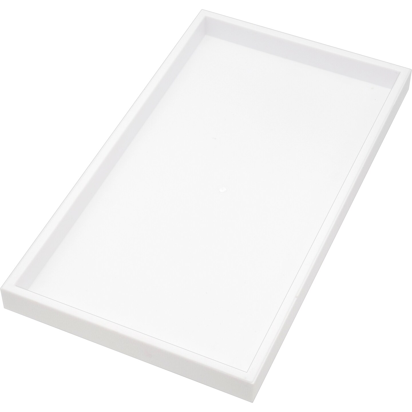 6 White Plastic Stackable Jewelry Display Trays w/ Black 32-slot Tray Inserts