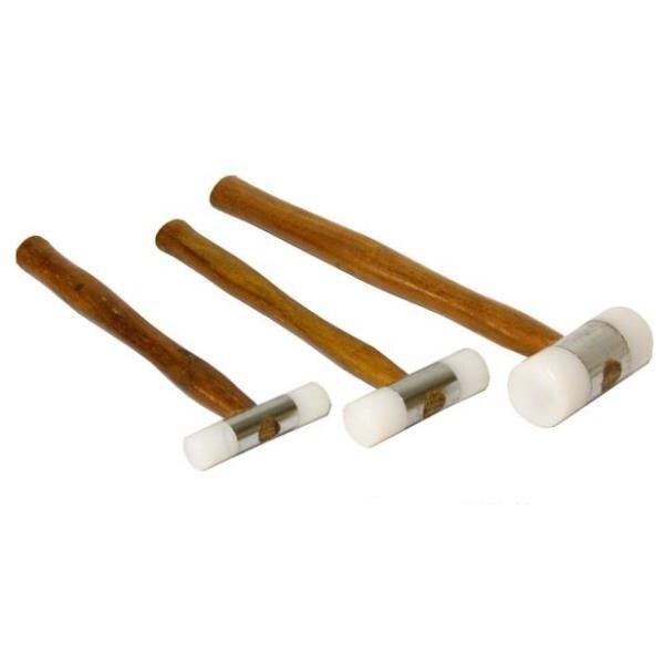 3 Nylon Head Mallet Hammers Jewelers Metalworking Woodworking Bench Tools, 3/4", 1" and 1.5" Faces