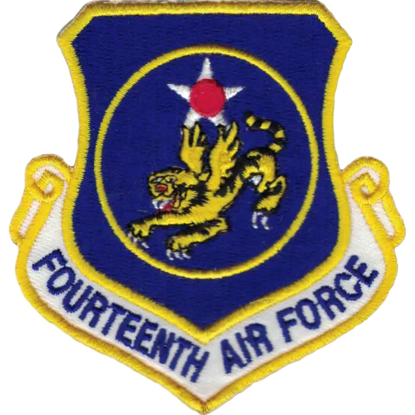 U.S. Air Force 14th Air Force Shield Patch Blue Yellow
