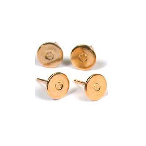 4 Earring Posts Flat Beading Gold Filled Jewelry 6mm