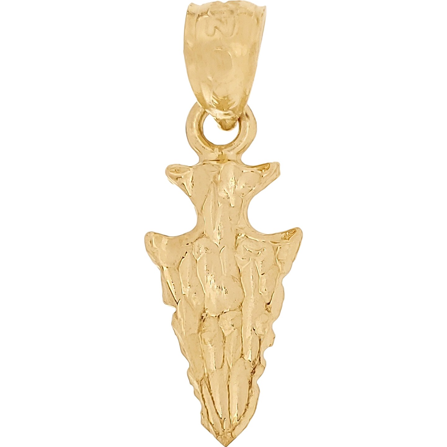14K Gold Arrowhead Charm 17mm
