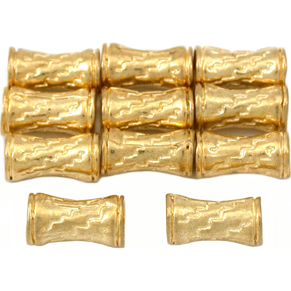 Tube Beads Gold Plated Beading Jewelry 11.5mm Approx 10