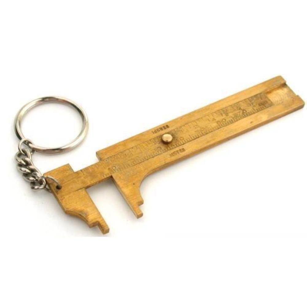 Brass Sliding Gauge 80mm Keychain Measuring Tool