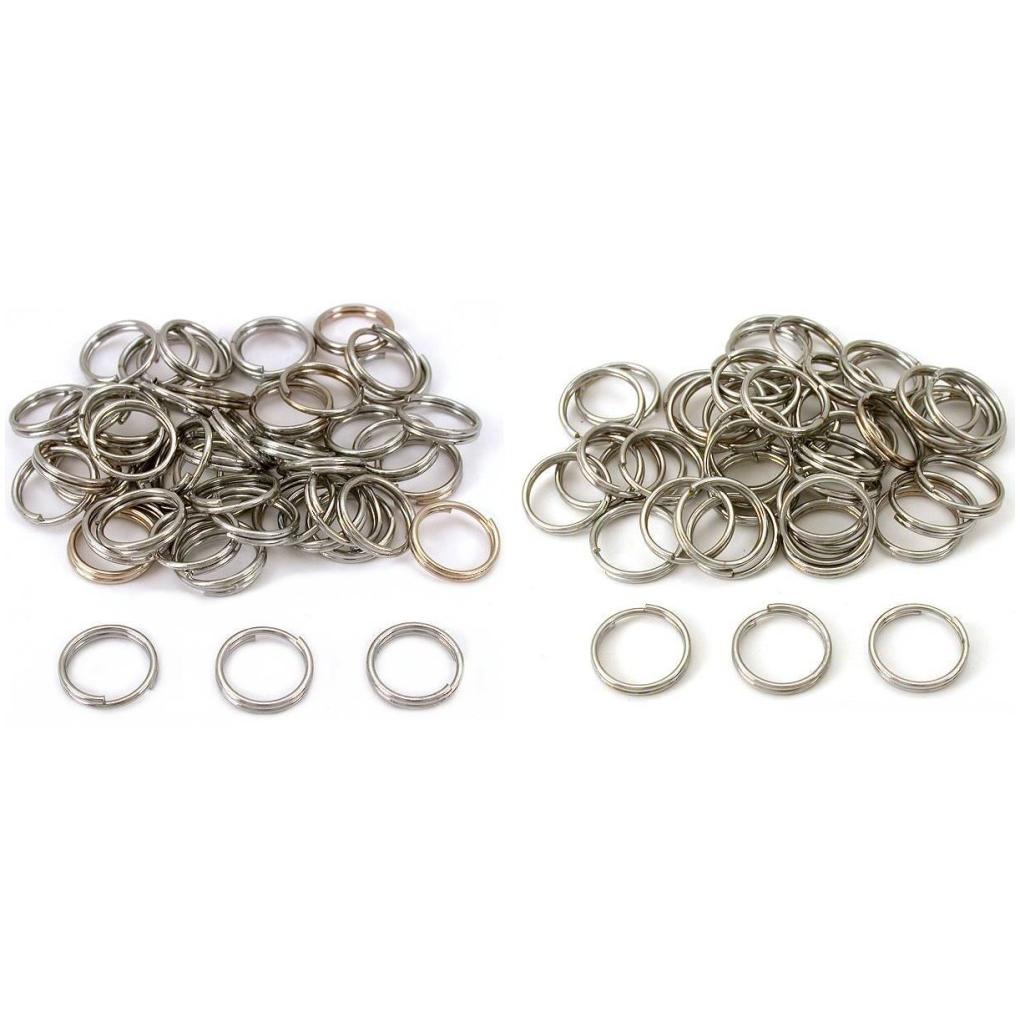 Nickel Plated Split Rings 16mm &#x26; 20mm Diameter Jewelry Findings Kit 100 Pcs