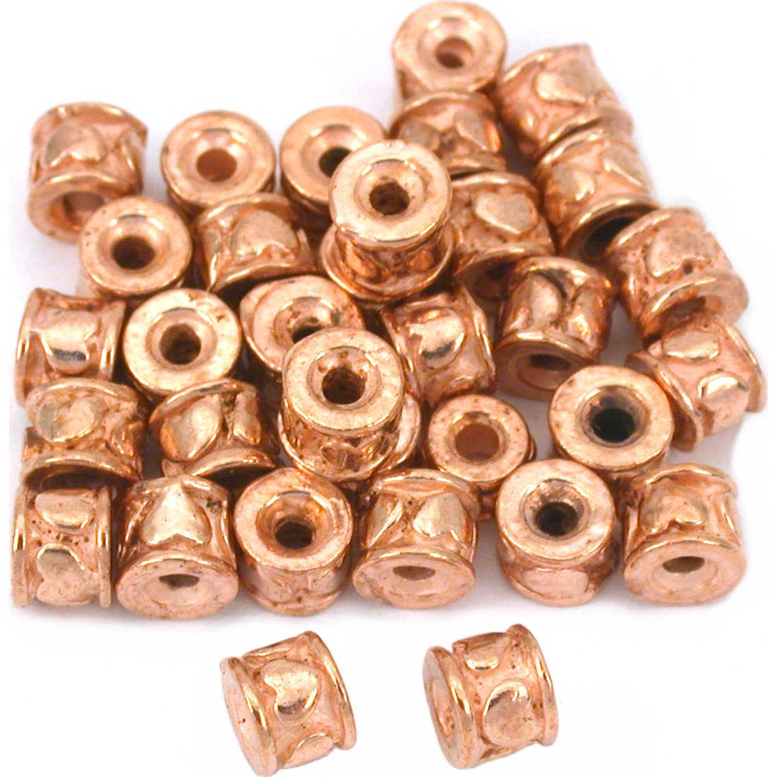 Rondelle Bali Spacer Heart Beads Copper Plate Approx 30 | Michaels