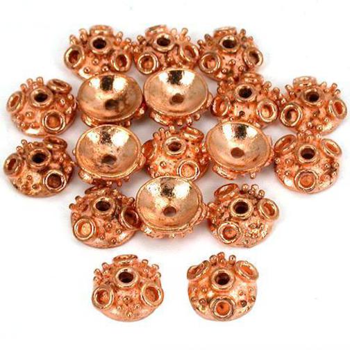 Bali Bead End Caps Copper Plated Beads 10mm Approx 18