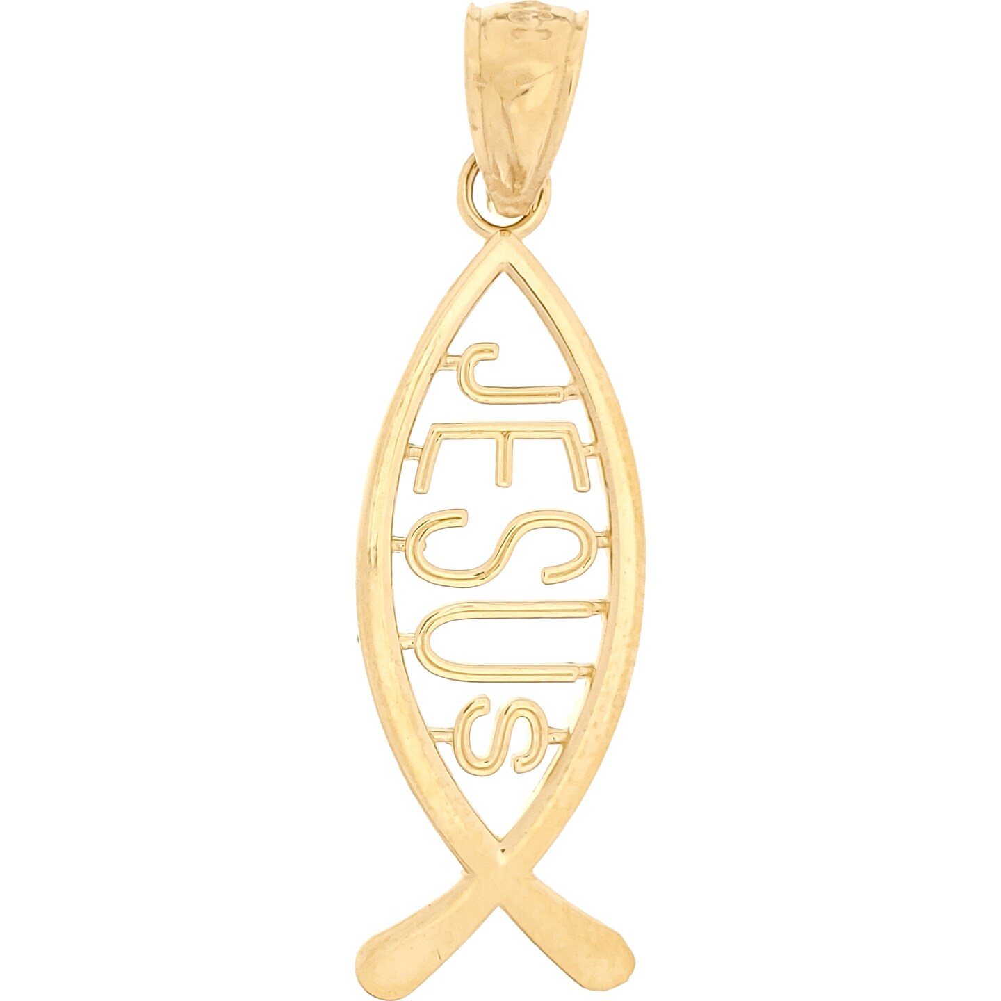 Ichthus Jesus Charm 14k Gold 25.5mm