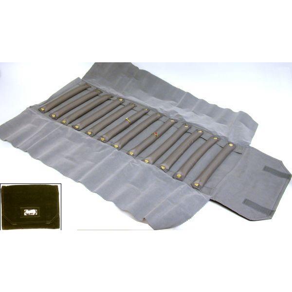 Velvet Ring Roll up & Bangle Bracelet Travel Pouch Jewelry Displays Kit 2 Pcs