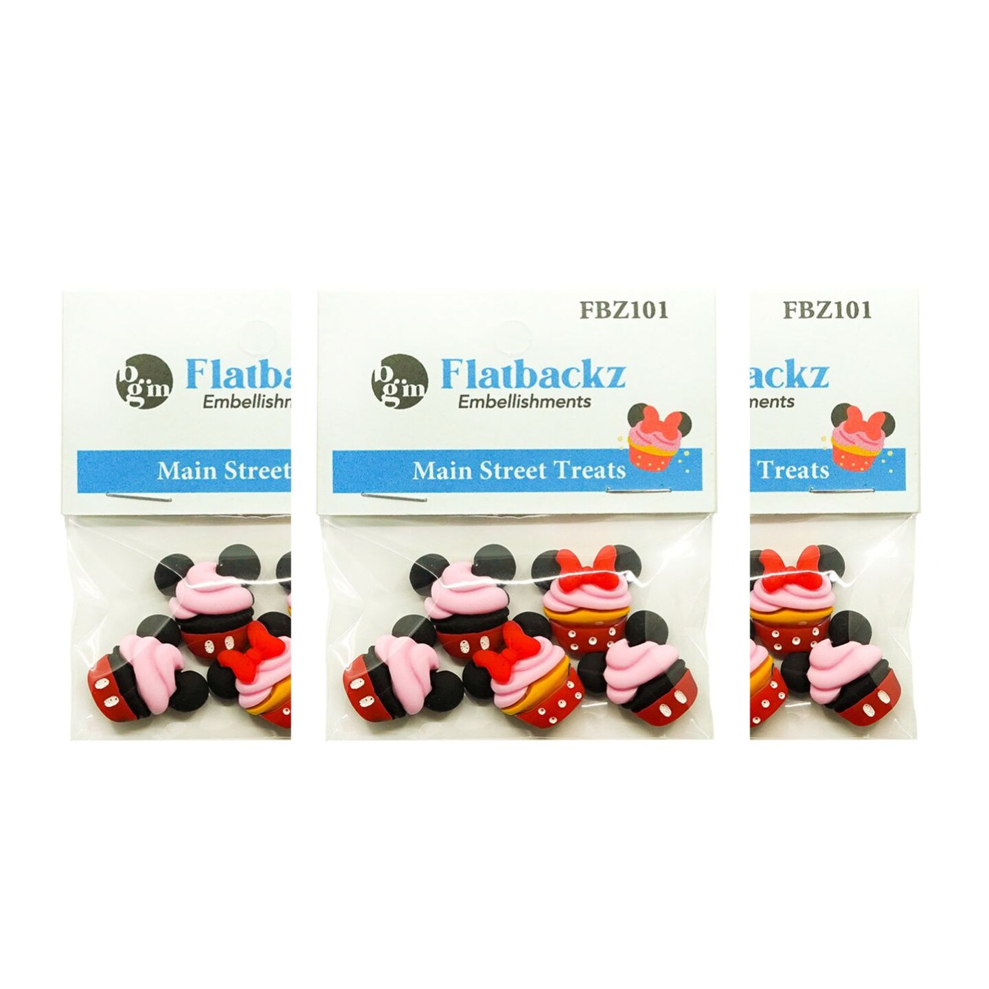 Buttons Galore Flatback Embellishments for Crafts - Main Street Treats - 15 Pieces