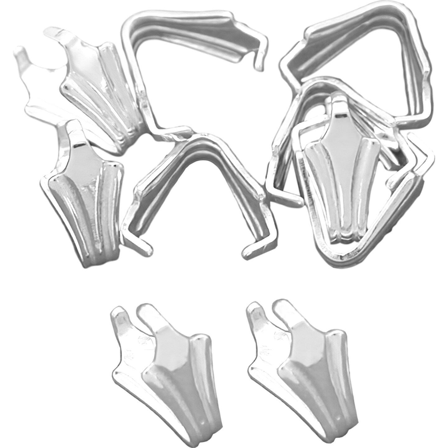 10 St. Silver Pinch Bails For Crystal &#x26; Stone Pendants