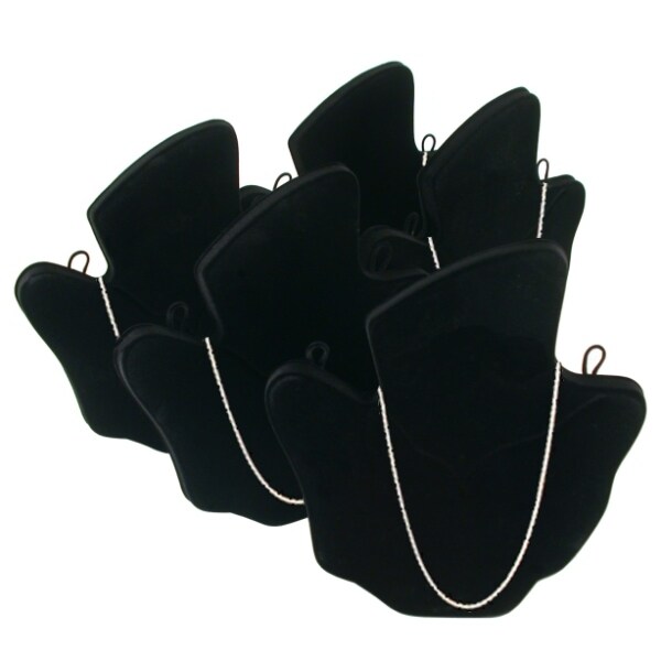 5 Pieces Black Velvet Necklace Pendant Display Stands