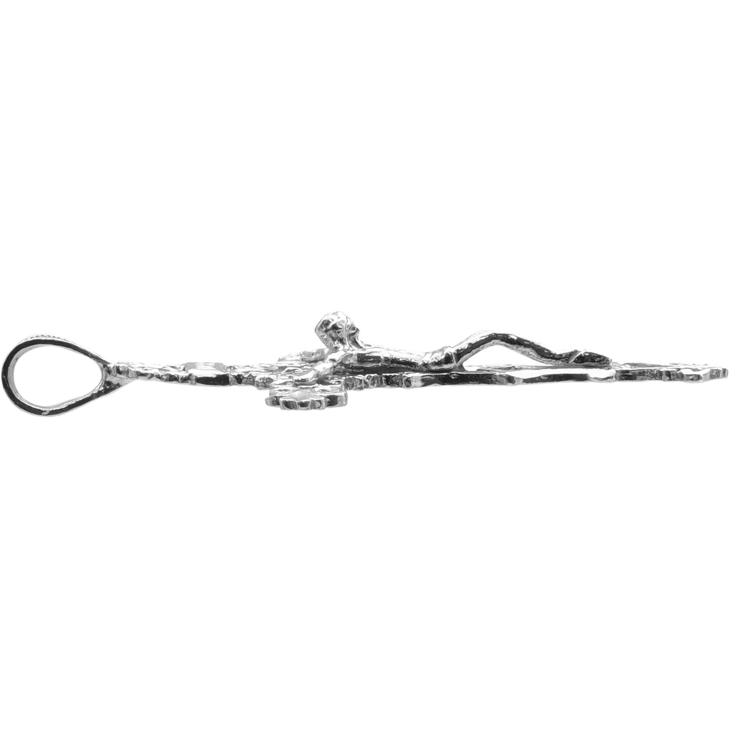 14K White Gold INRI Crucifix Charm Religious Jewelry