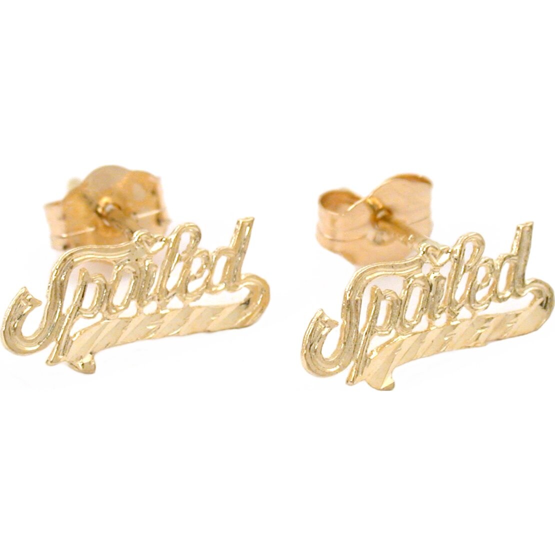 14K Yellow Gold Spoiled Post Stud Earrings Earring Jewelry