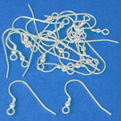 20 French Fish Hook Ear Wires Sterling Silver Earrings