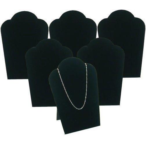 6 Black Velvet Necklace Pendant Jewelry Bust Display Easel 3 3/4&#x22; x 5 1/4&#x22;