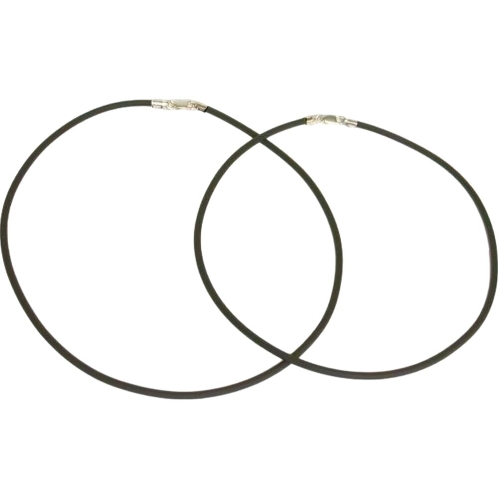 Rubber Cord Necklaces Black 16&#x22; &#x26; 18&#x22; 2Pcs