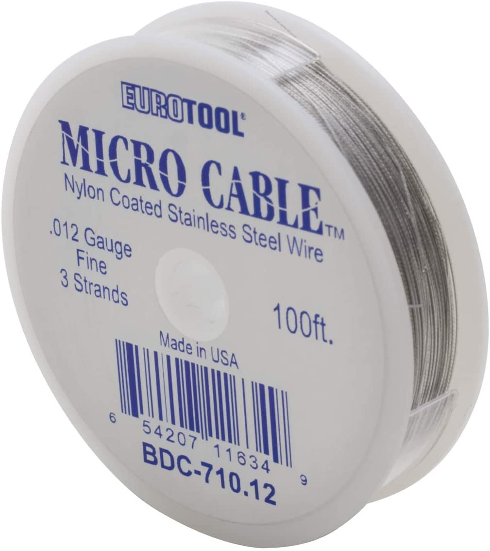 Micro Cable Beading Cord, Steel.012 Inch, 100 Feet, 3 Strands | BDC-710.12