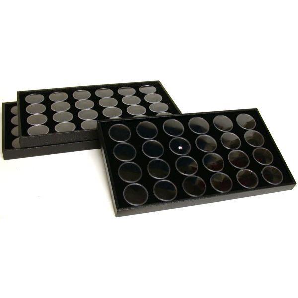 3 24 Black Foam Gem Stone Jars Box Storage Displays