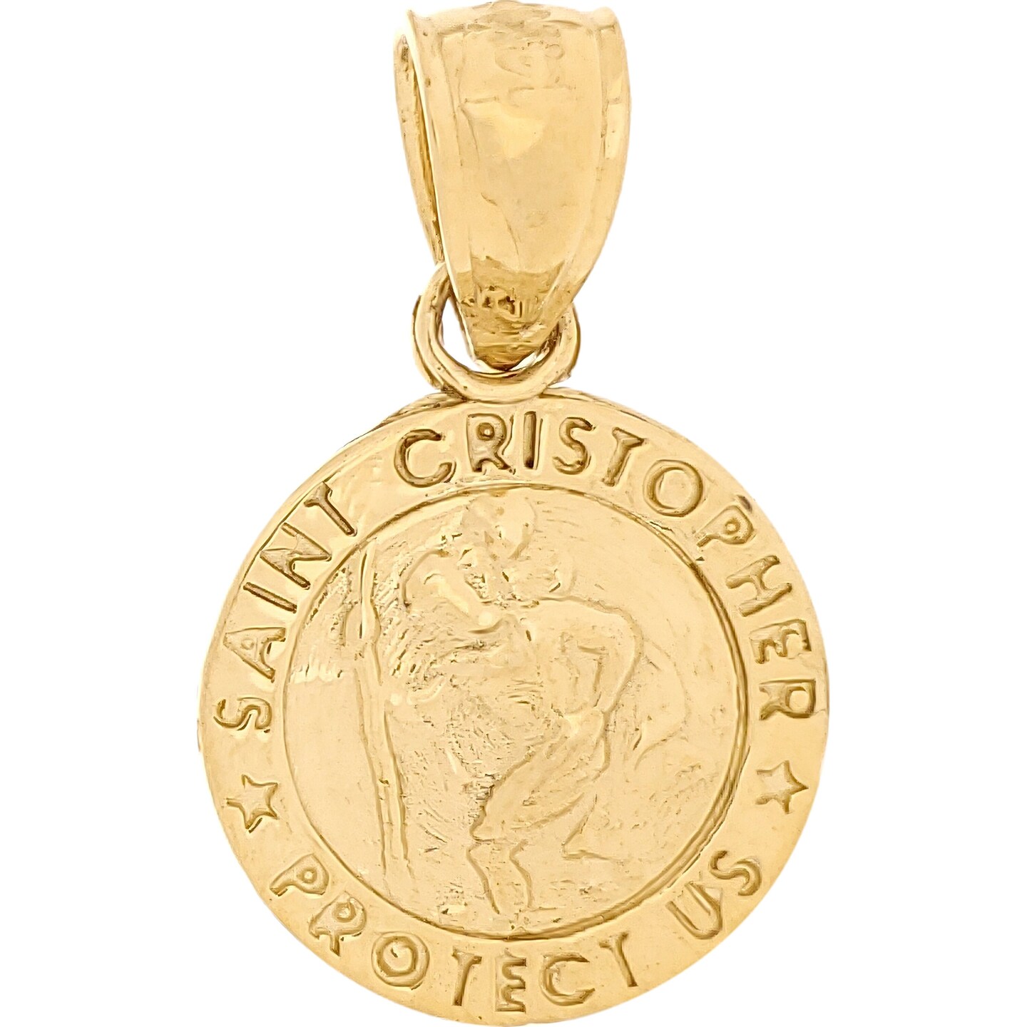 14K Gold St Christopher Charm 18&#x22; Chain Jewelry