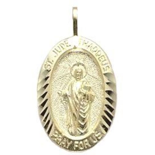 14K Gold ST. JUDE THADEUS OVAL MEDALL