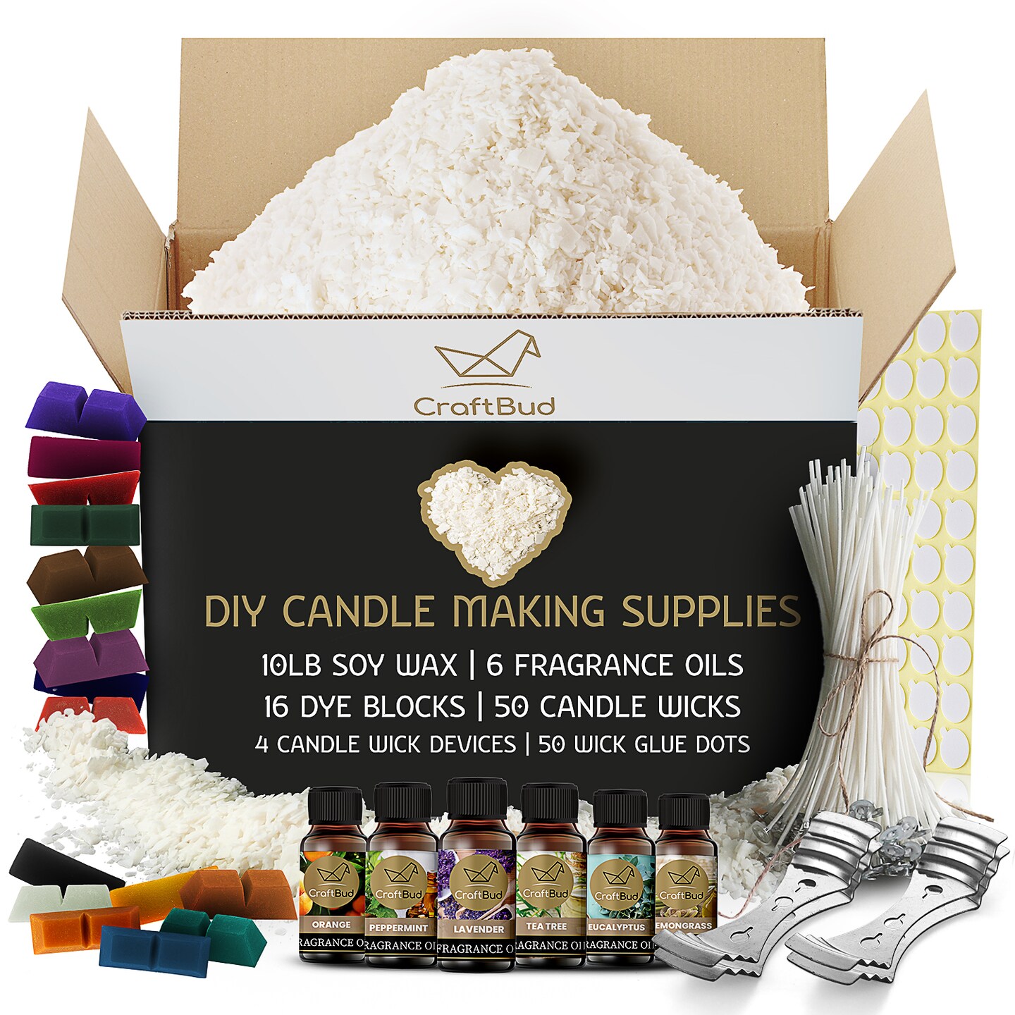 CraftBud Candle Making Kit - 56 Pieces Soy Candle Nepal