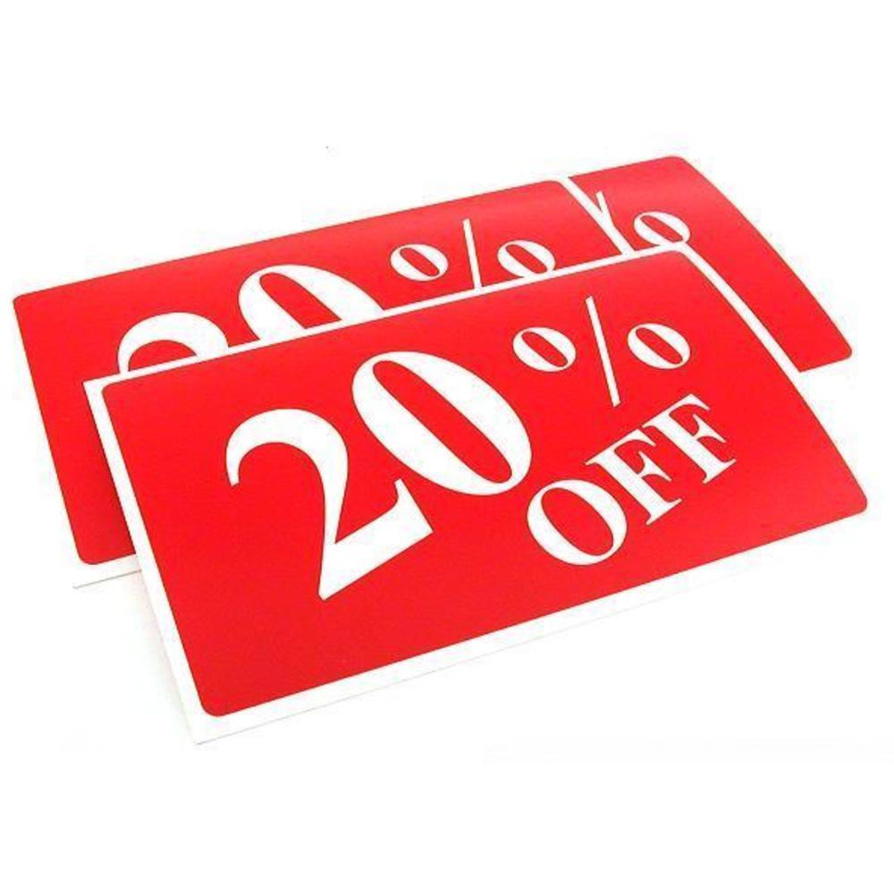 3 20% Off Display Signs Showcase Window Sale Message