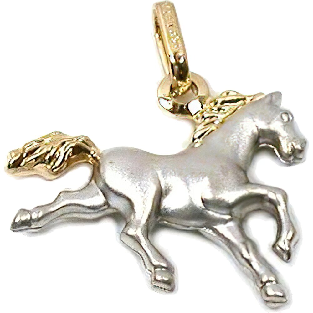 White gold horse necklace Clearance