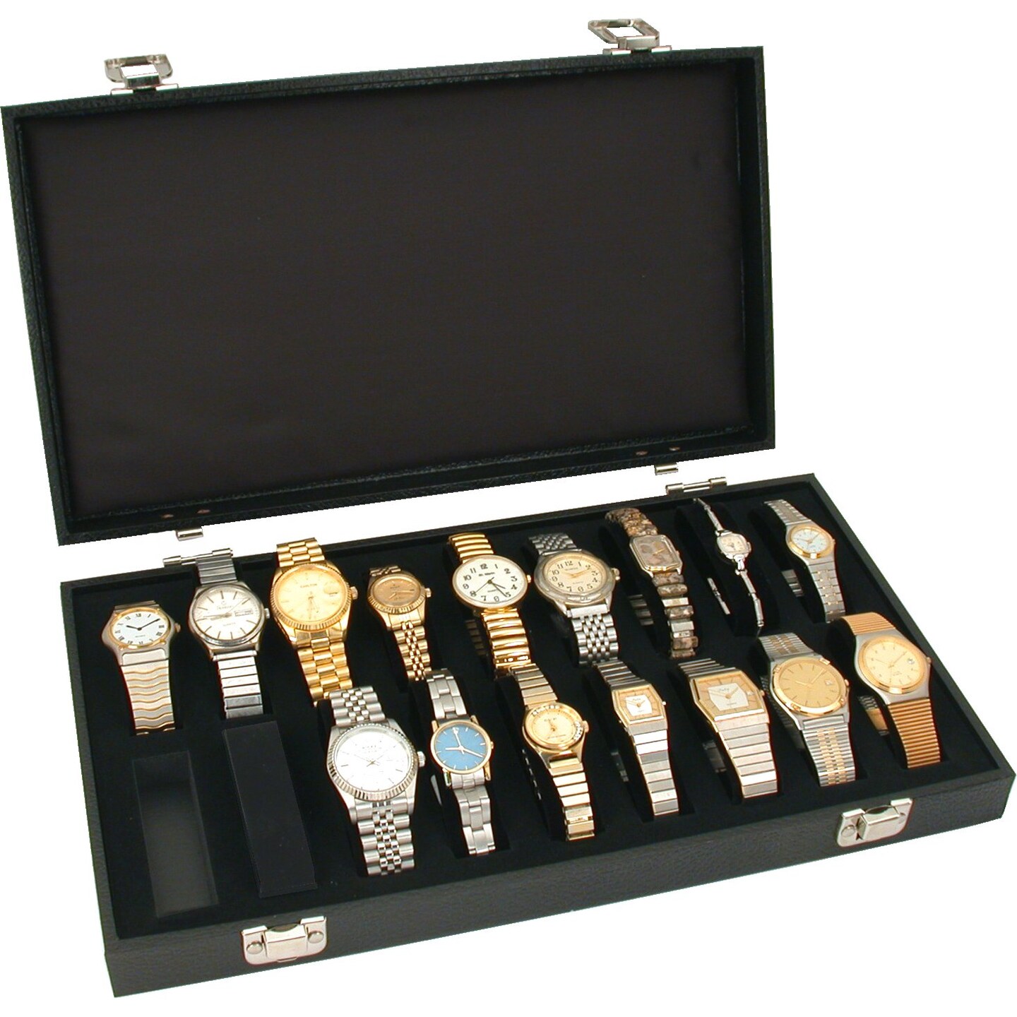 3 18pc Black Watch Travel Trays Showcase Display Case Unit