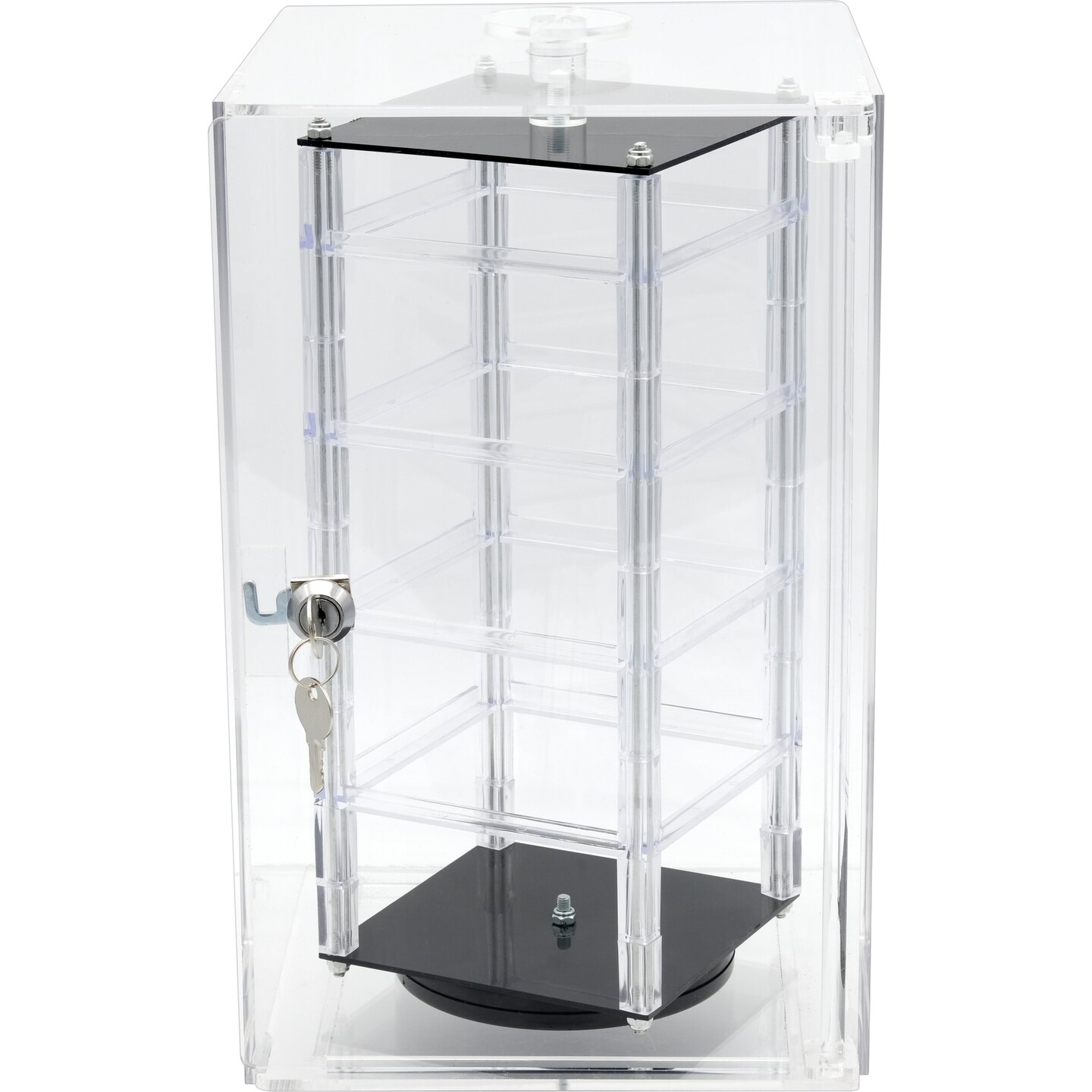 Locking Revolving Rotating Earrings Display Case Stand 32 2" Cards, 13 3/4" High