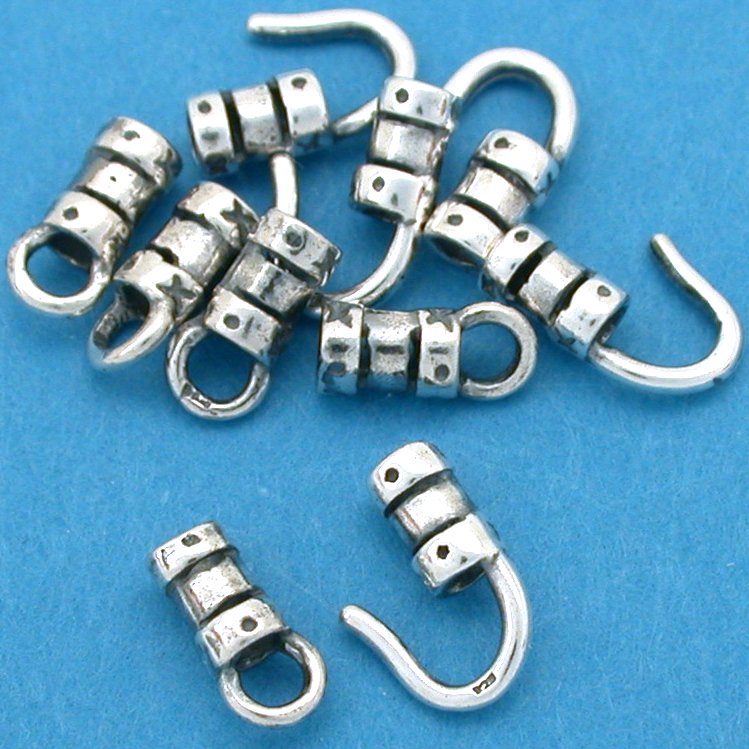 10 St. Silver Hook & Eye Fancy Crimp Beads Cord Ends Metal Michaels