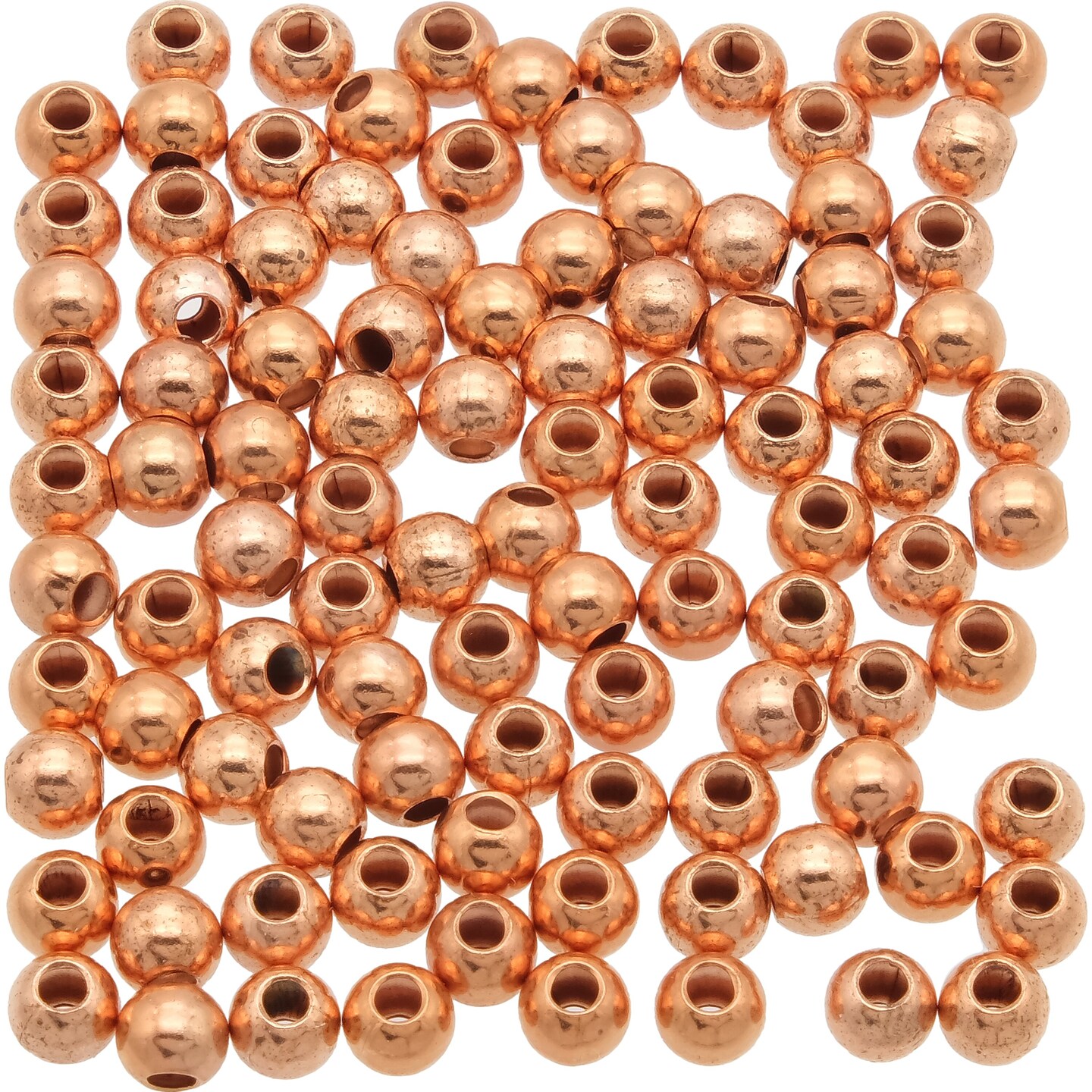 100 Copper Ball Seam Beads Beading String Parts 4mm